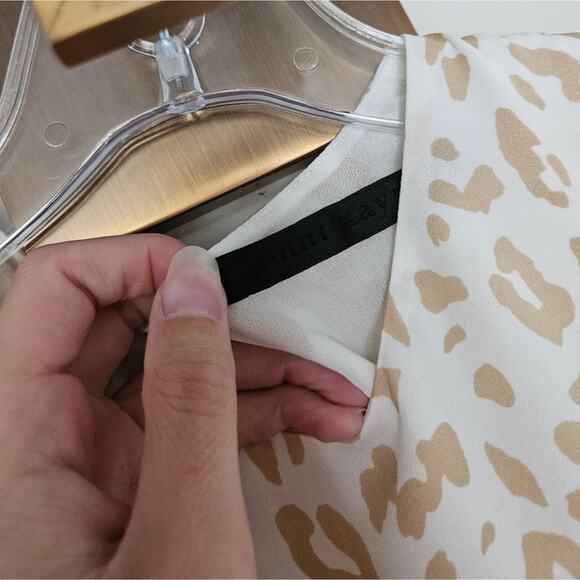 Jenni Kayne Beige Leopard Midi Silk Dress in Snow Leopard NWT Size X-Small - Picture 6 of 16